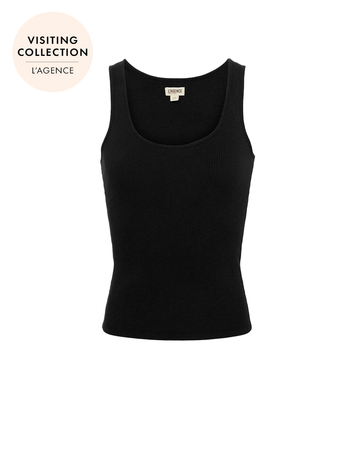 adira scoop neck tank in black