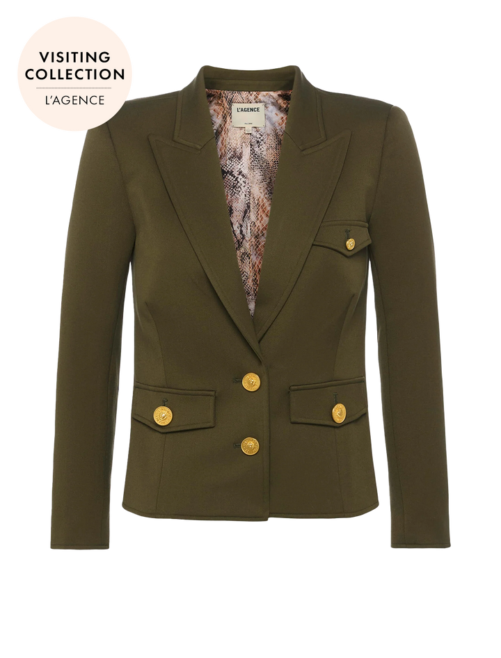 wylla structured blazer in pine