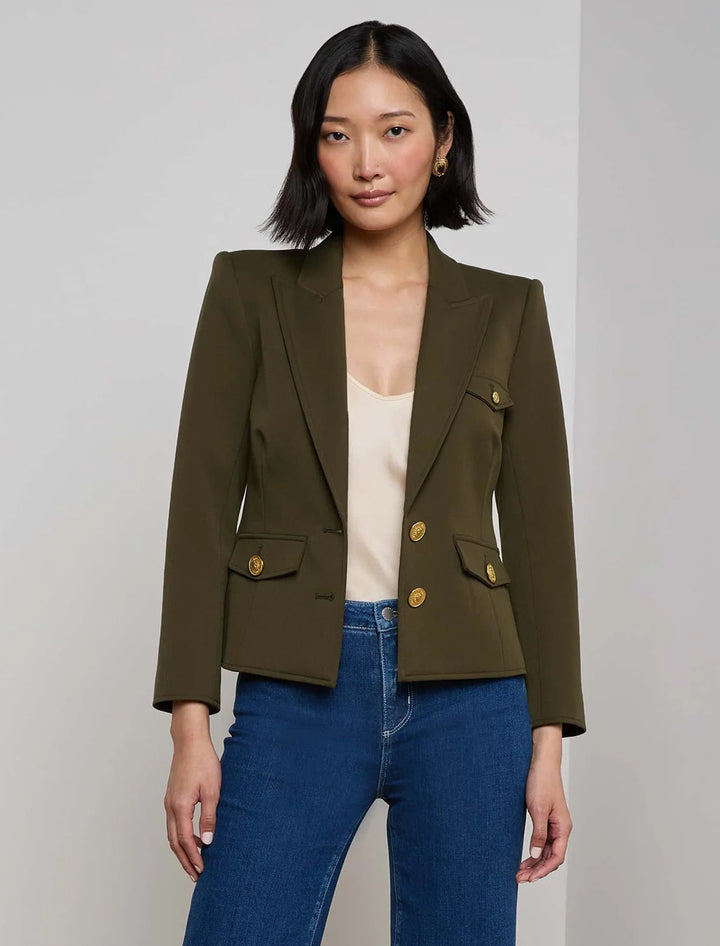 wylla structured blazer in pine