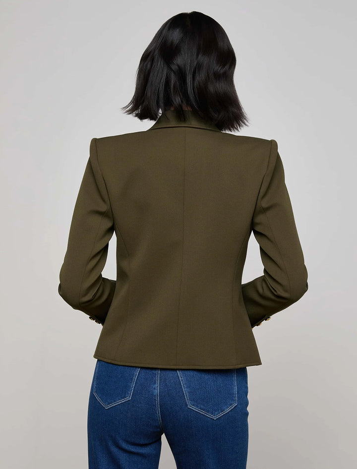 wylla structured blazer in pine