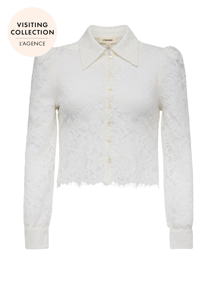 anita lace top in ivory