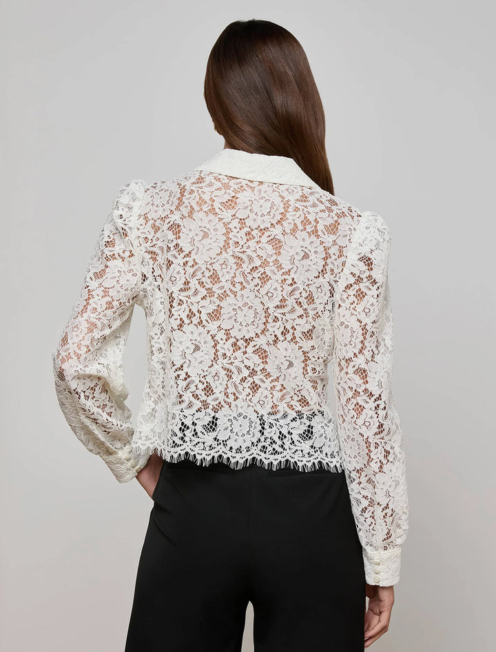 anita lace top in ivory