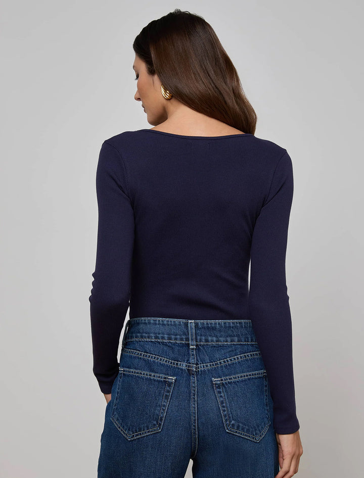 elara scoopneck bodysuit in deep midnight