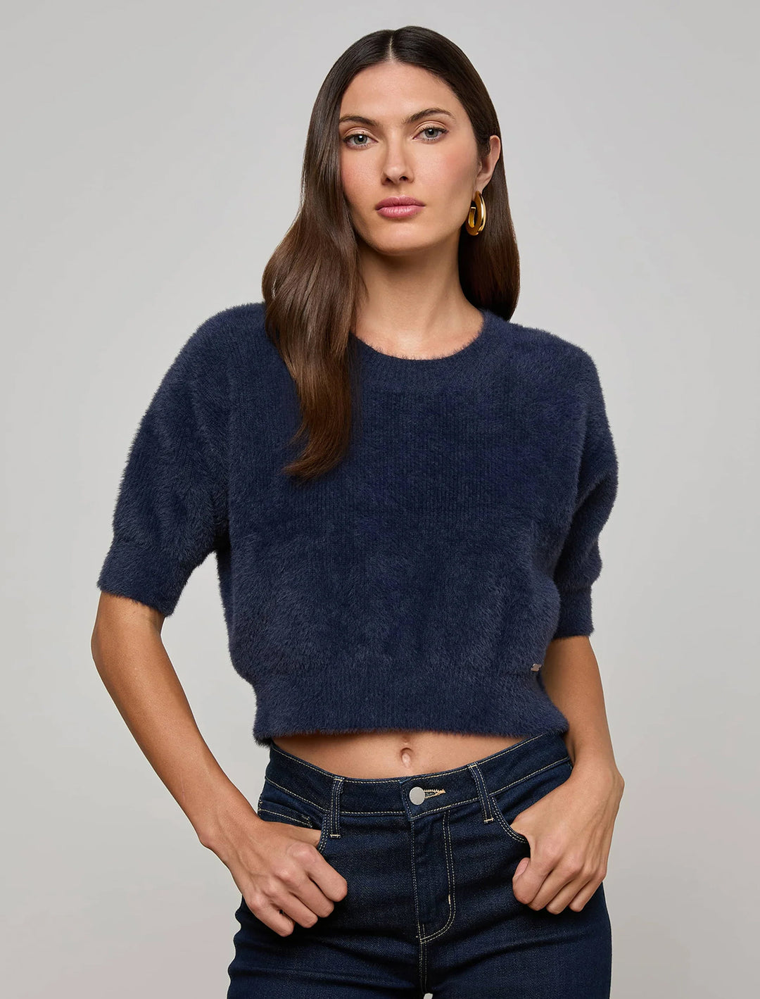 guinevere crop crew in midnight