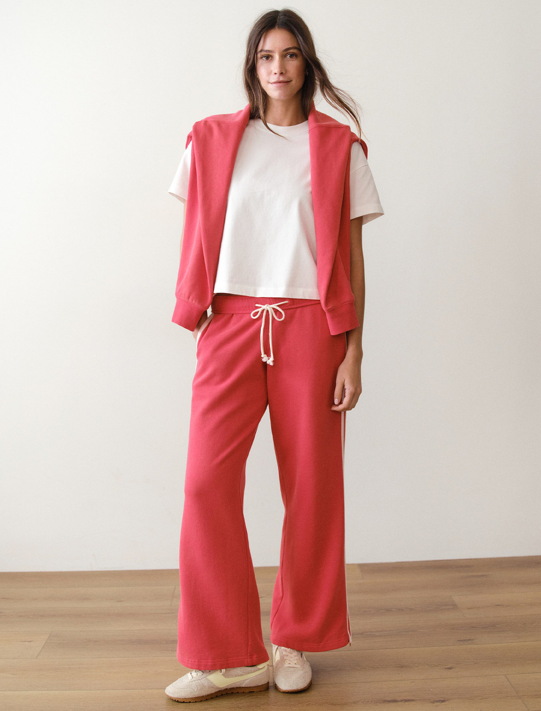 cloud 9 fleece track sweatpants in faded red