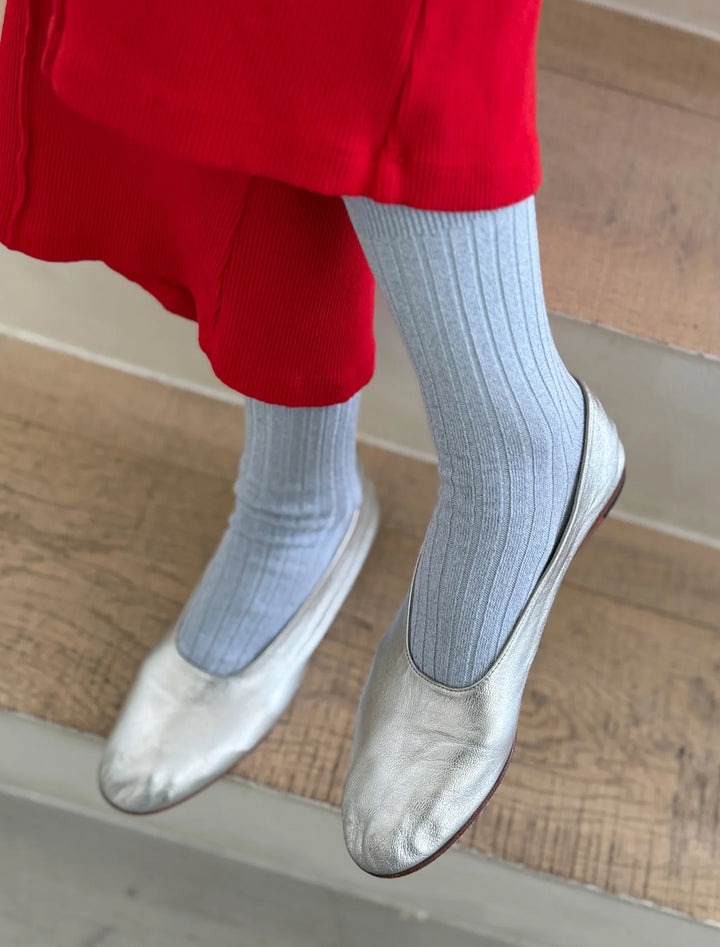 her socks in morning mist glitter