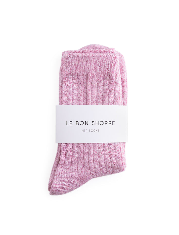 her socks in sparkling rose