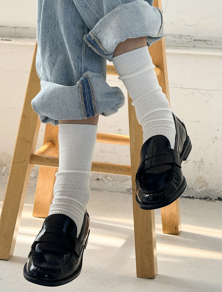trouser socks in classic white