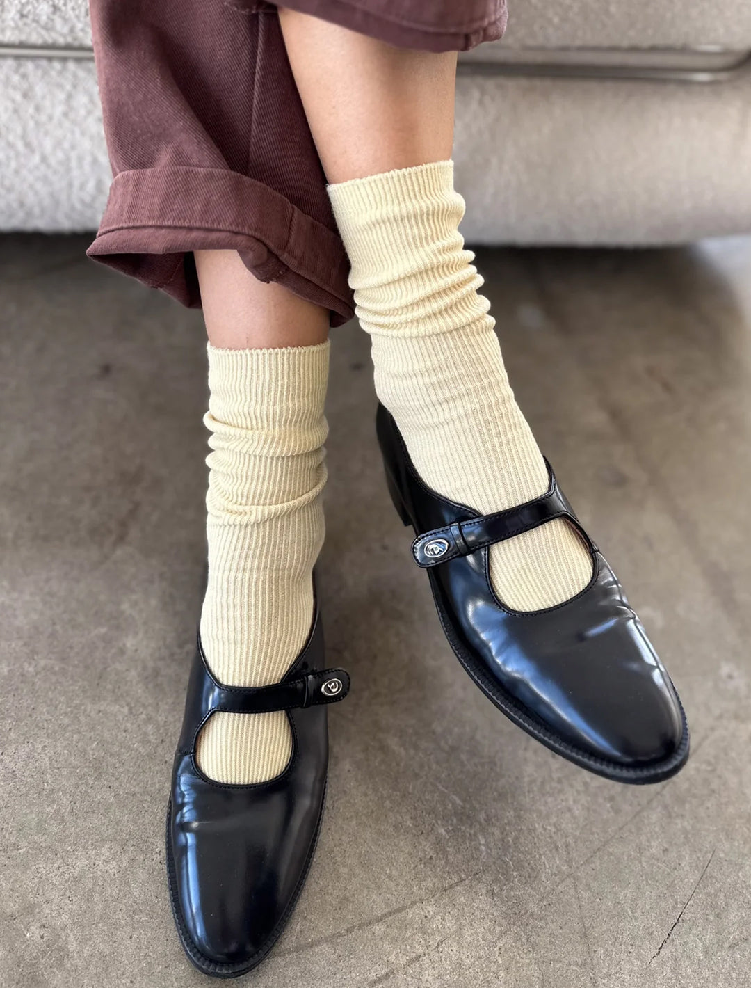 trouser socks in granola
