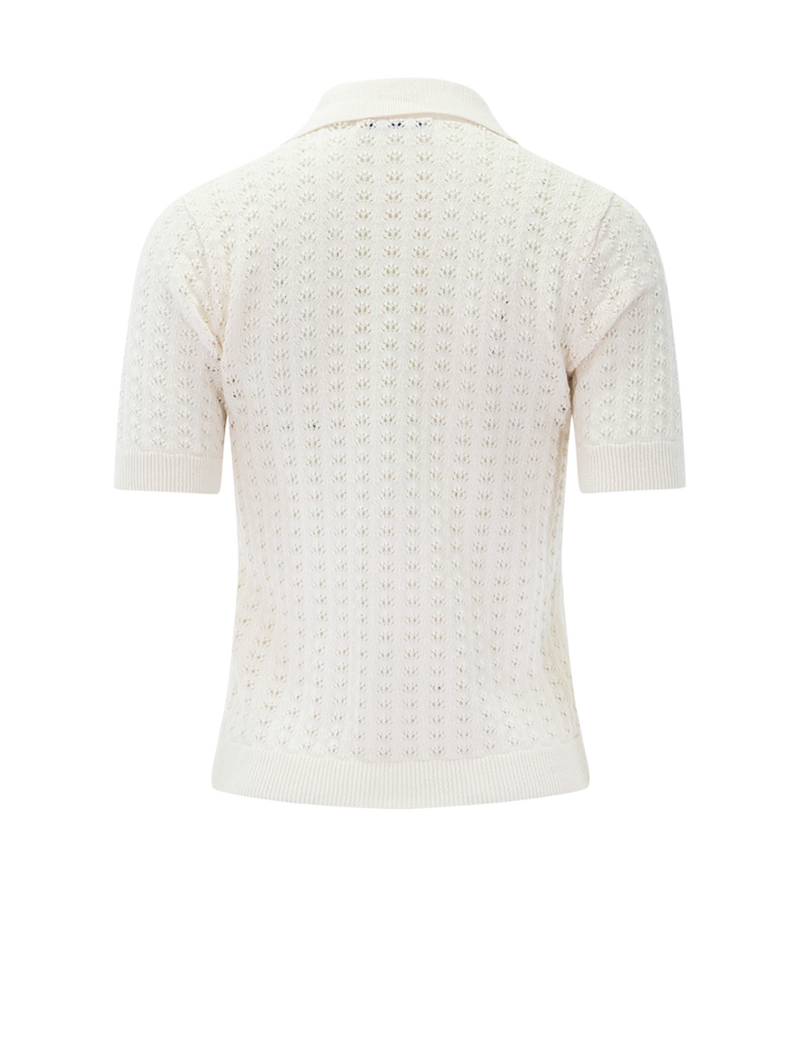 piper knit resort shirt in cream