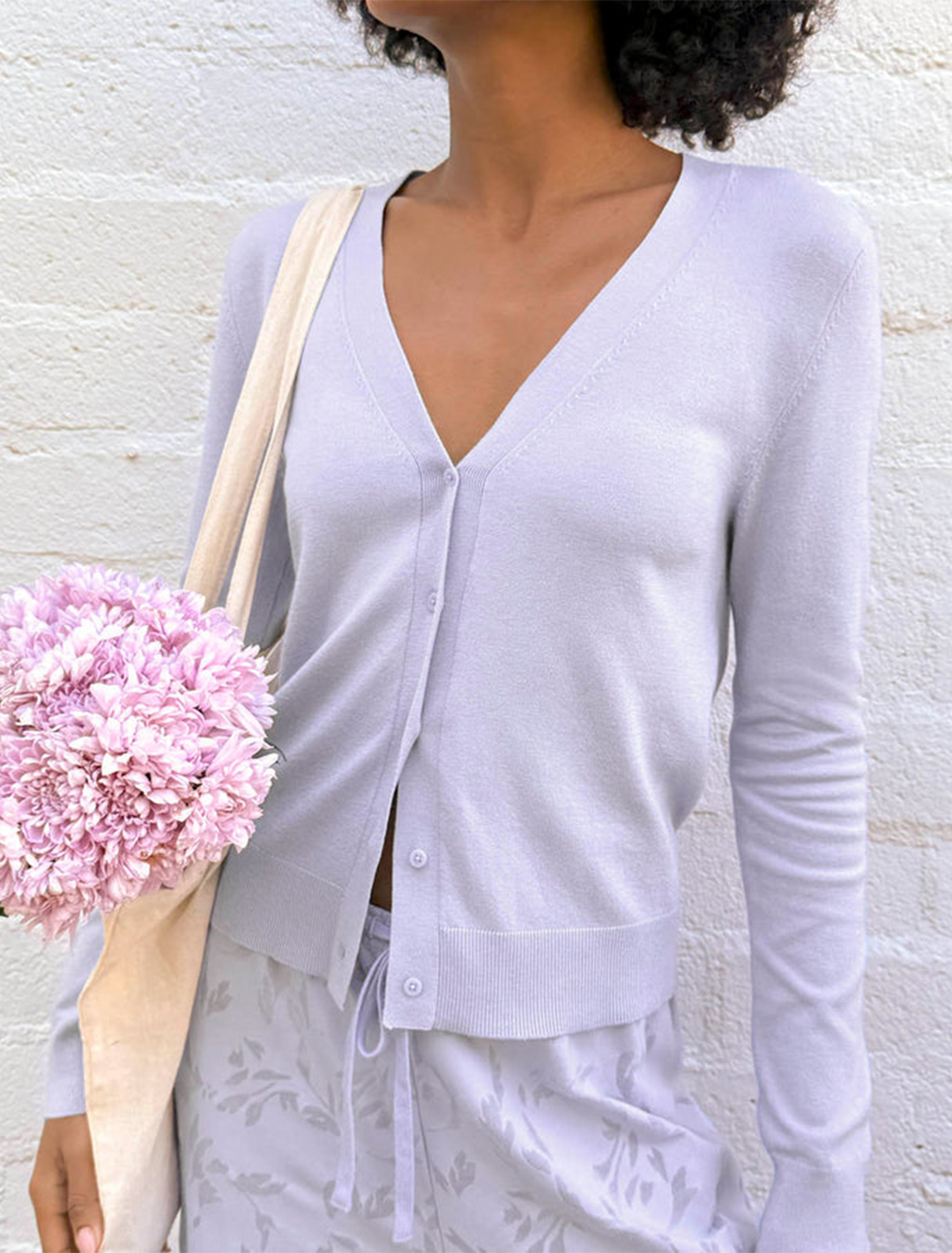 christa cardigan in lavender