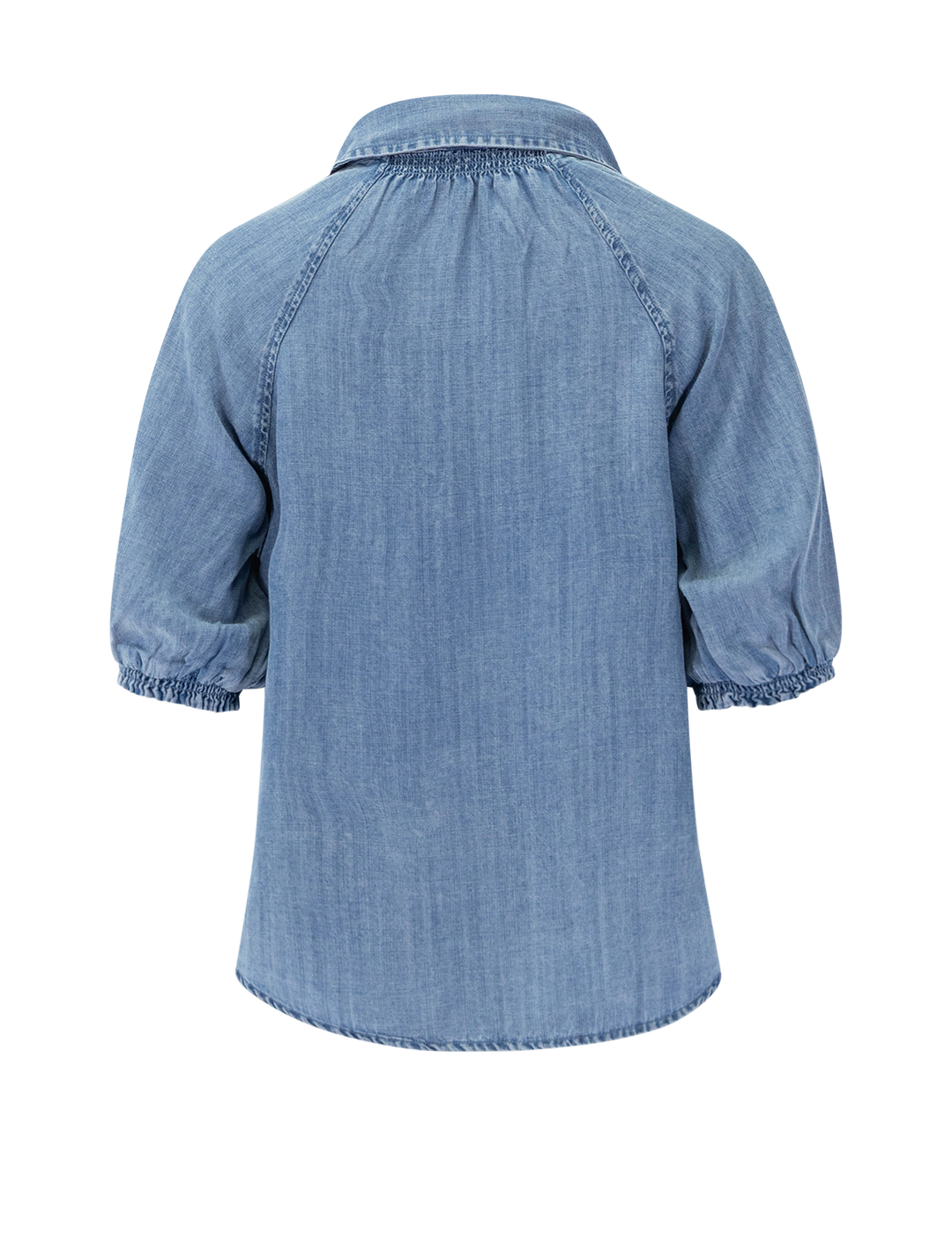 talia puff sleeve top in indigo