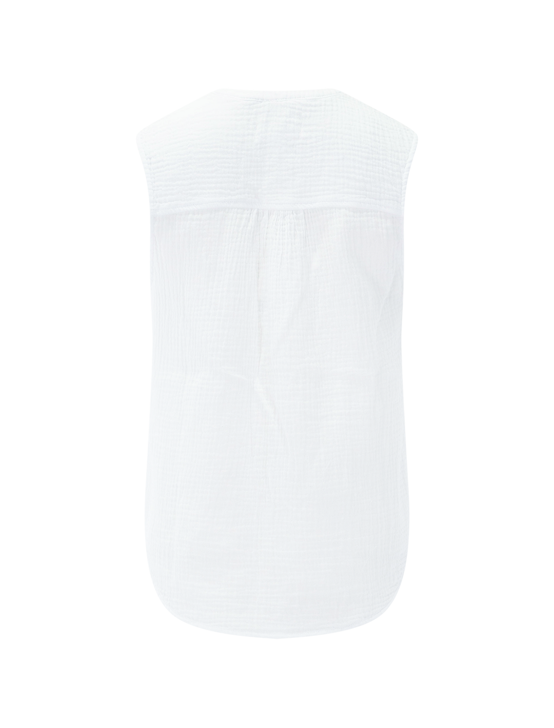 ava gauze button tank in white