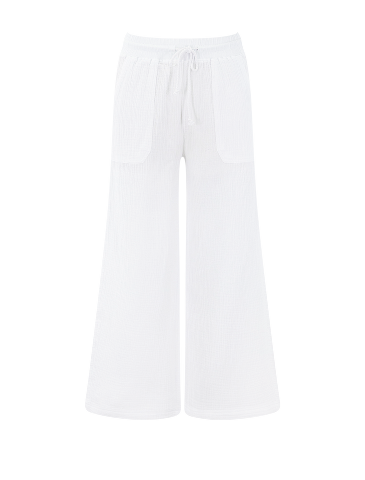 ava gauze pant in white