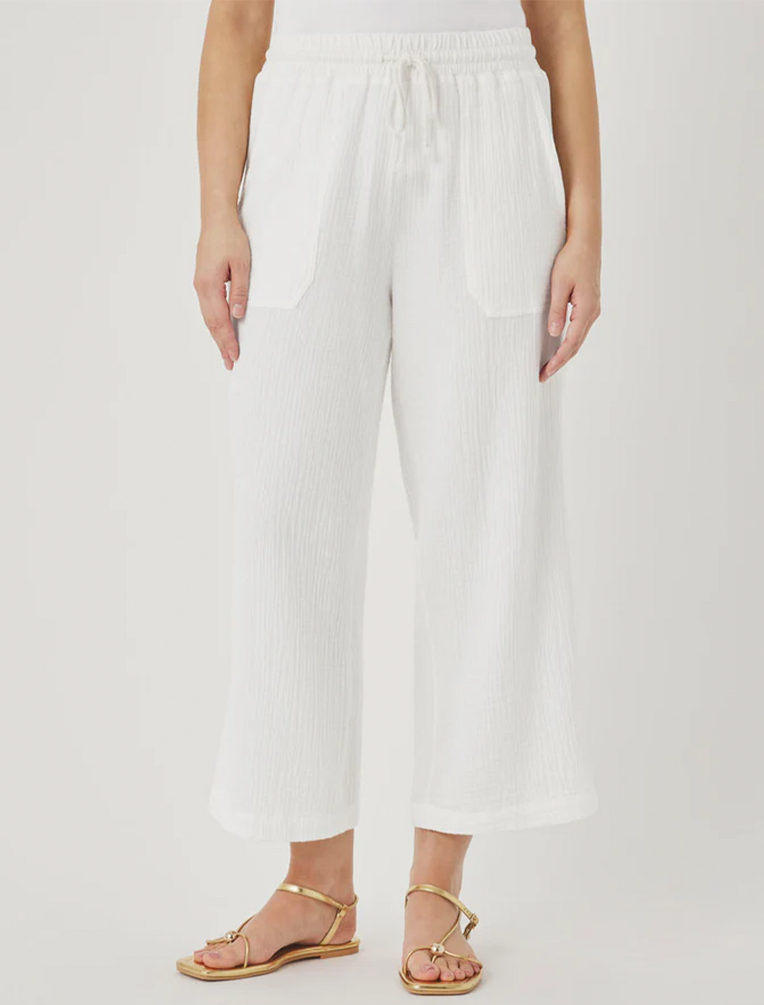 ava gauze pant in white