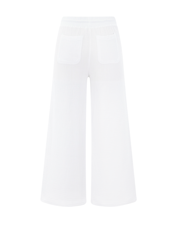 ava gauze pant in white