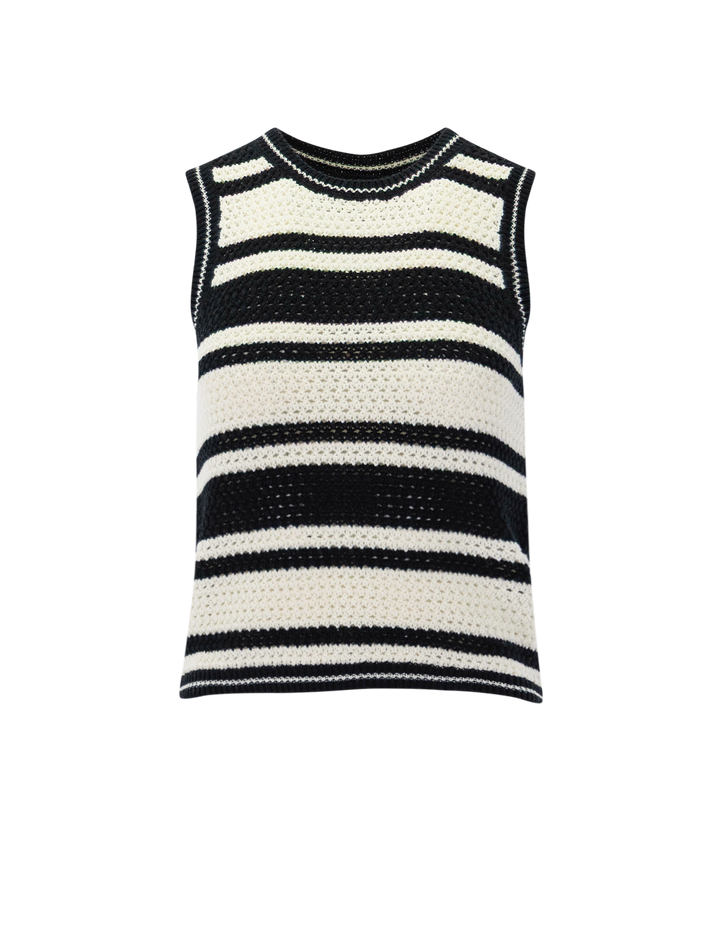 scottie crochet tank in dune stripe