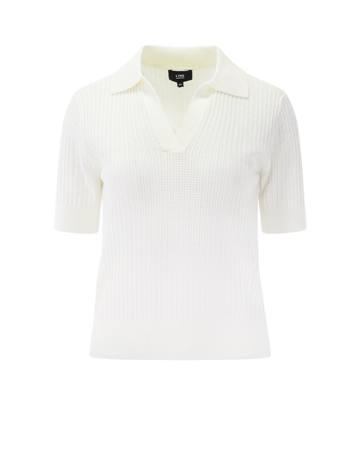 emery knit polo in chalk