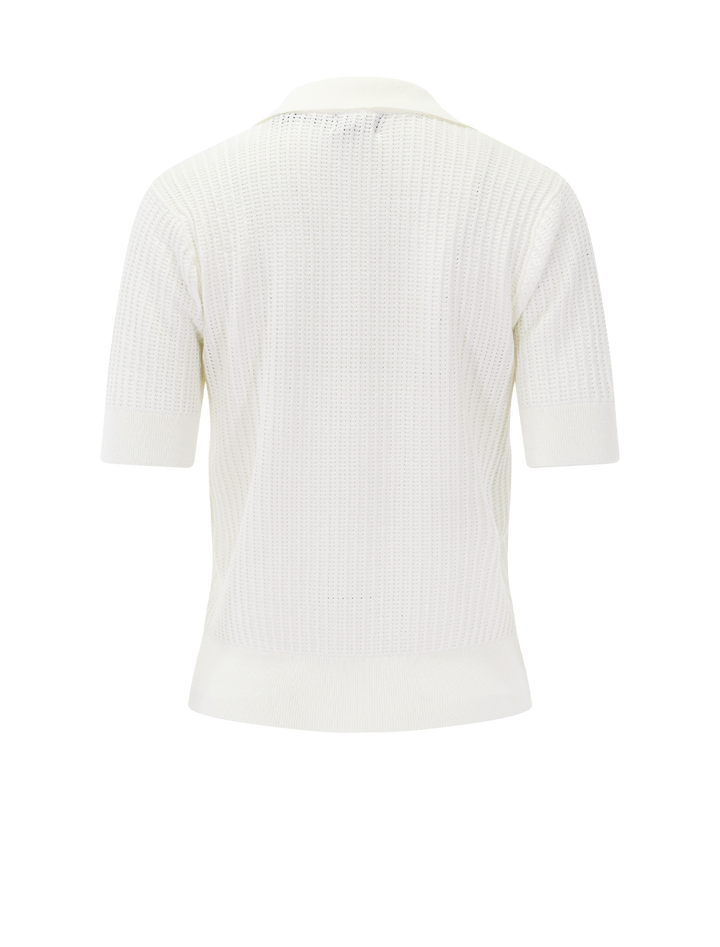 emery knit polo in chalk
