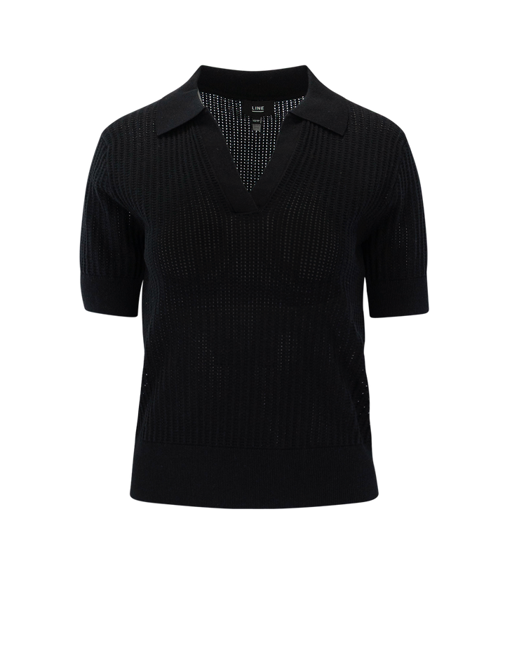 emery knit polo in caviar