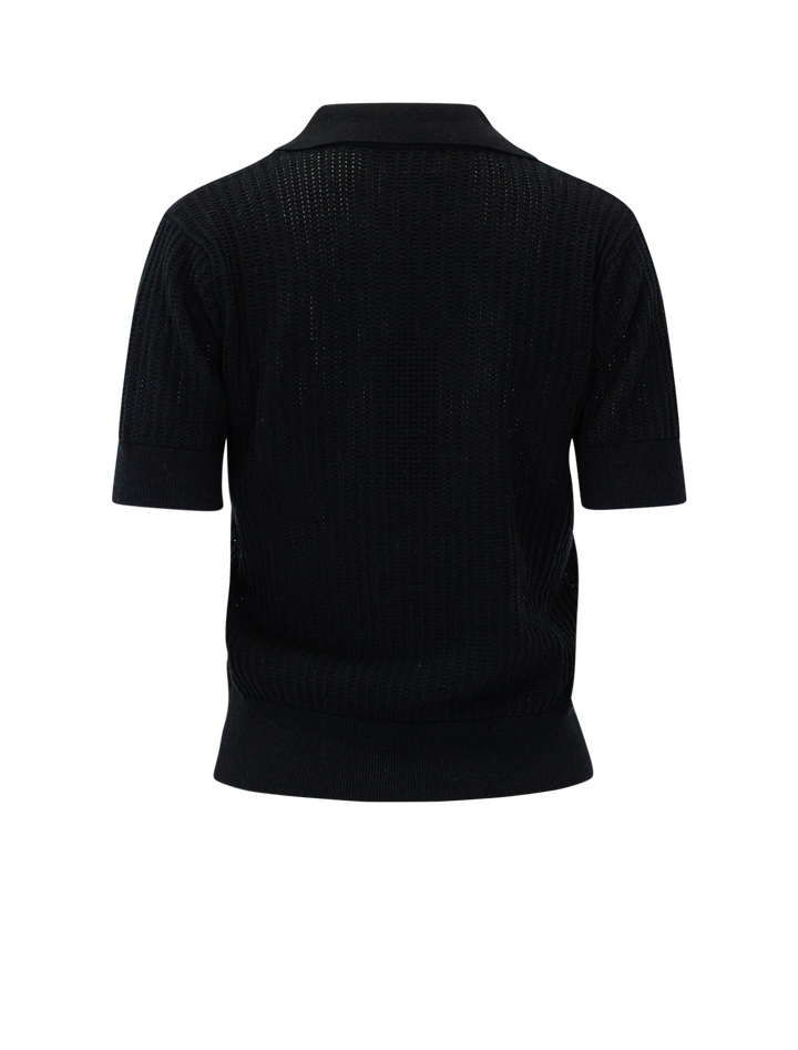 emery knit polo in caviar