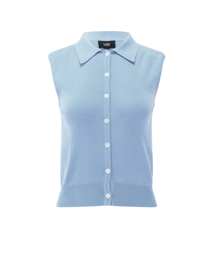 Front view of Line's Shiloh Sweater Tank in Clearwater.