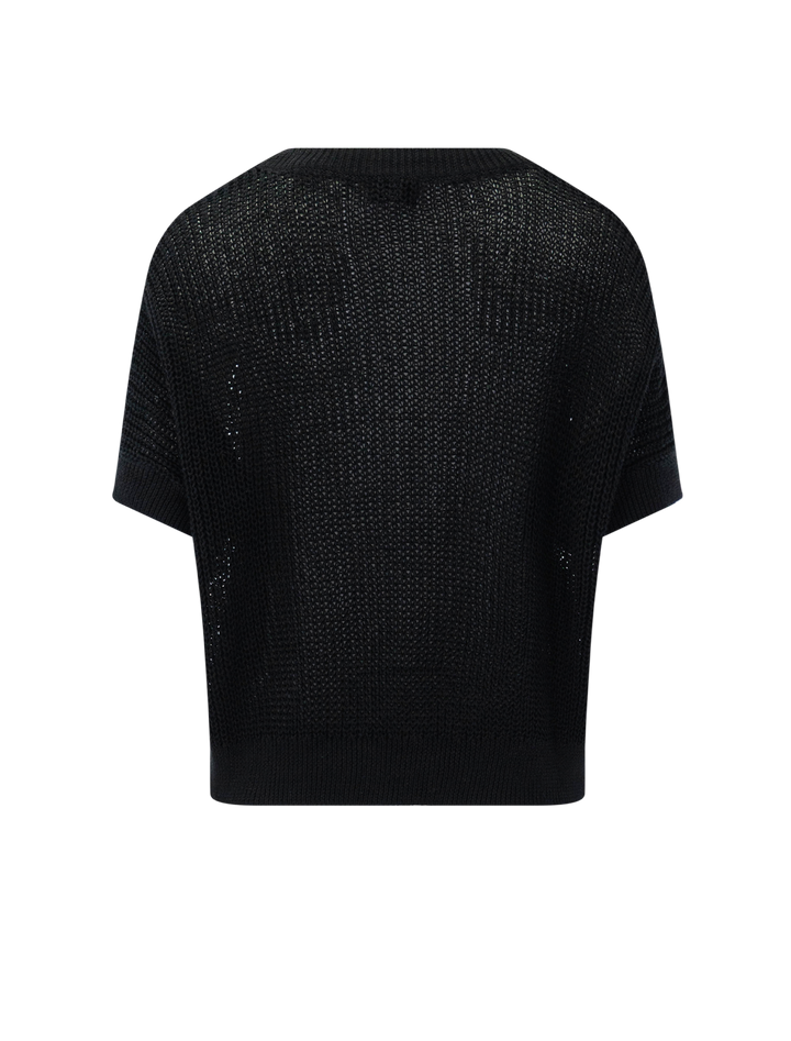 Back view of Line's Emersyn Sweater in Caviar.