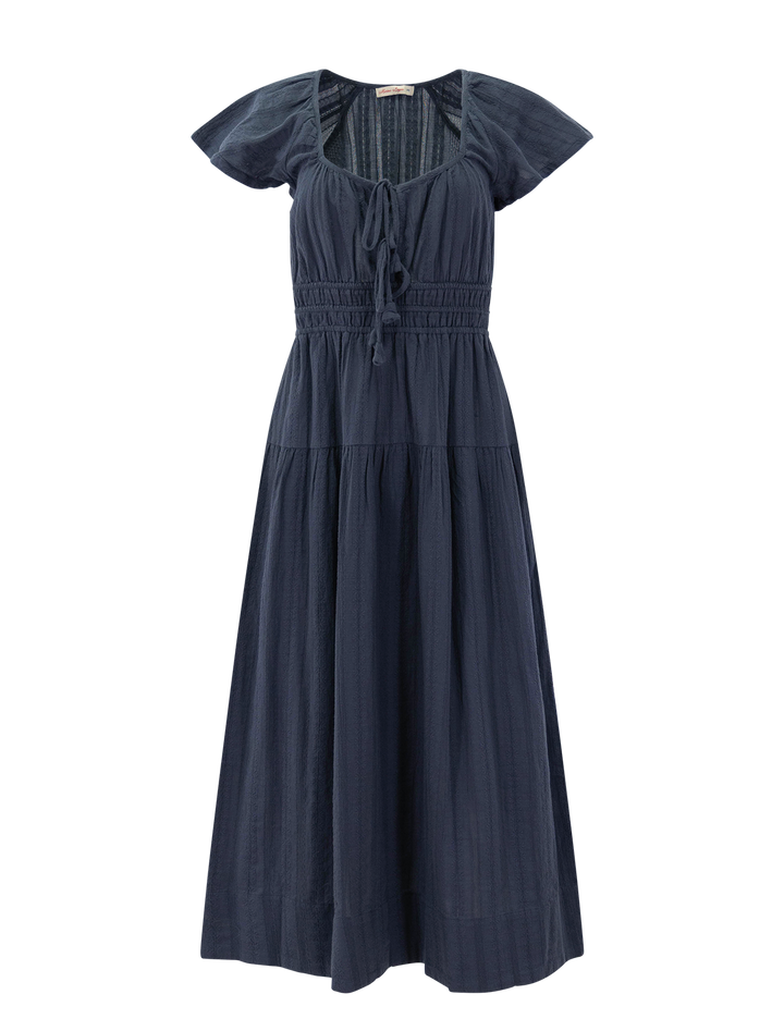 boho midi dress in indigo