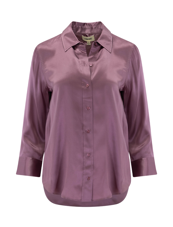 dani silk blouse in dusky orchid