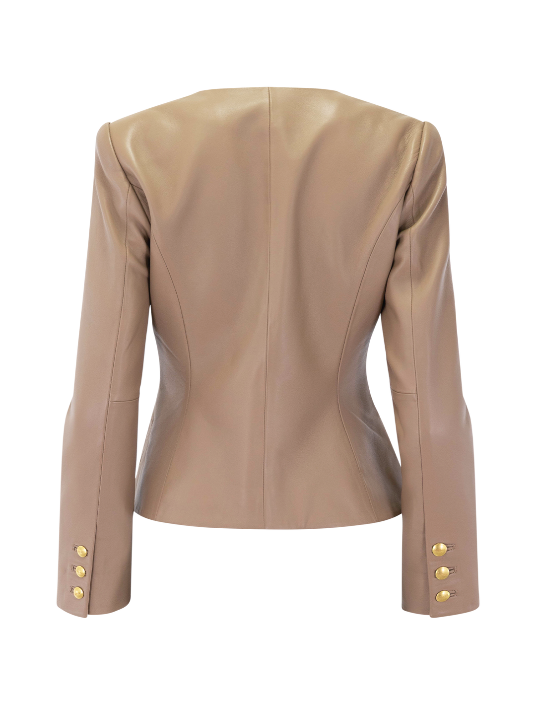 mariella leather blazer in cappuccino