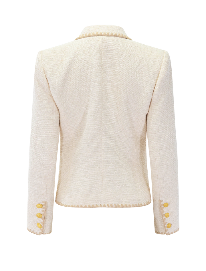 wylla blazer in ecru and biscuit