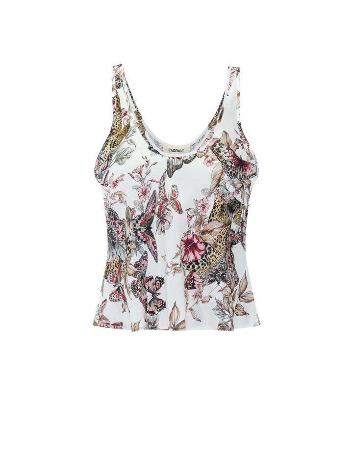 eddie tank in white butterfly jungle