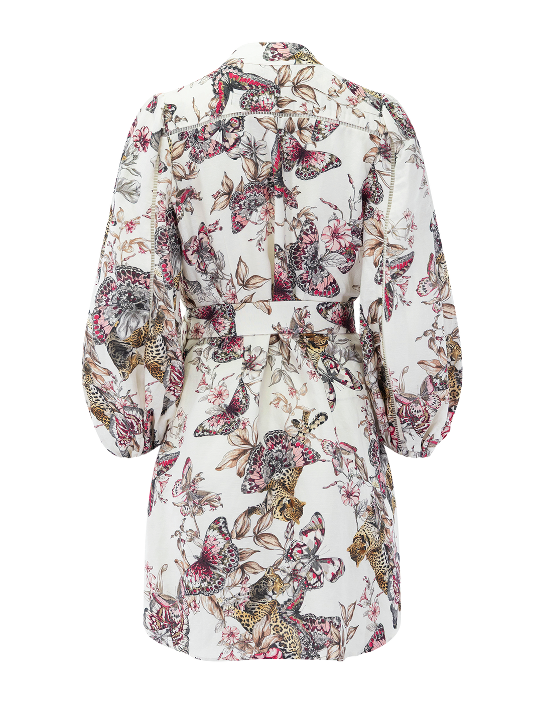 kiersten dress in white butterfly jungle