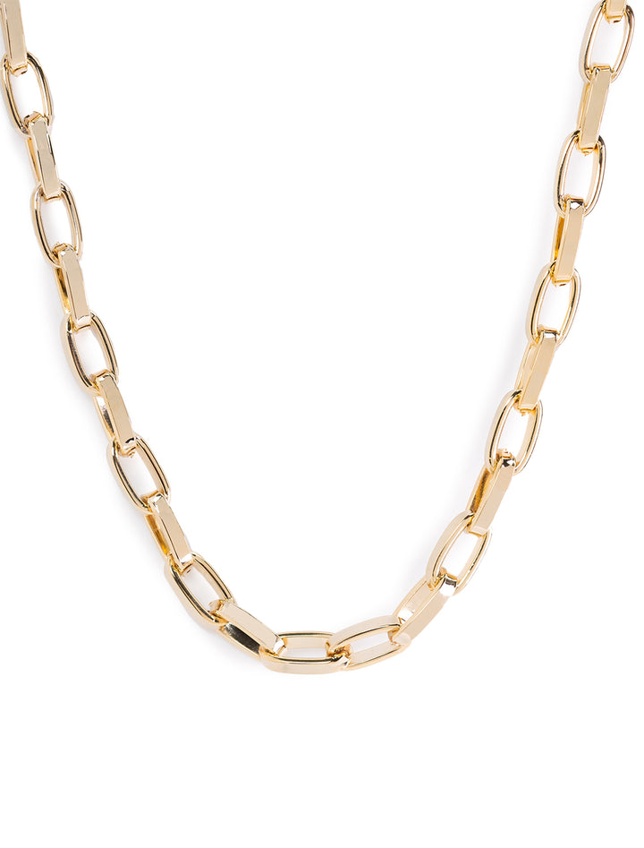 chunky paperclip chain necklace in gold