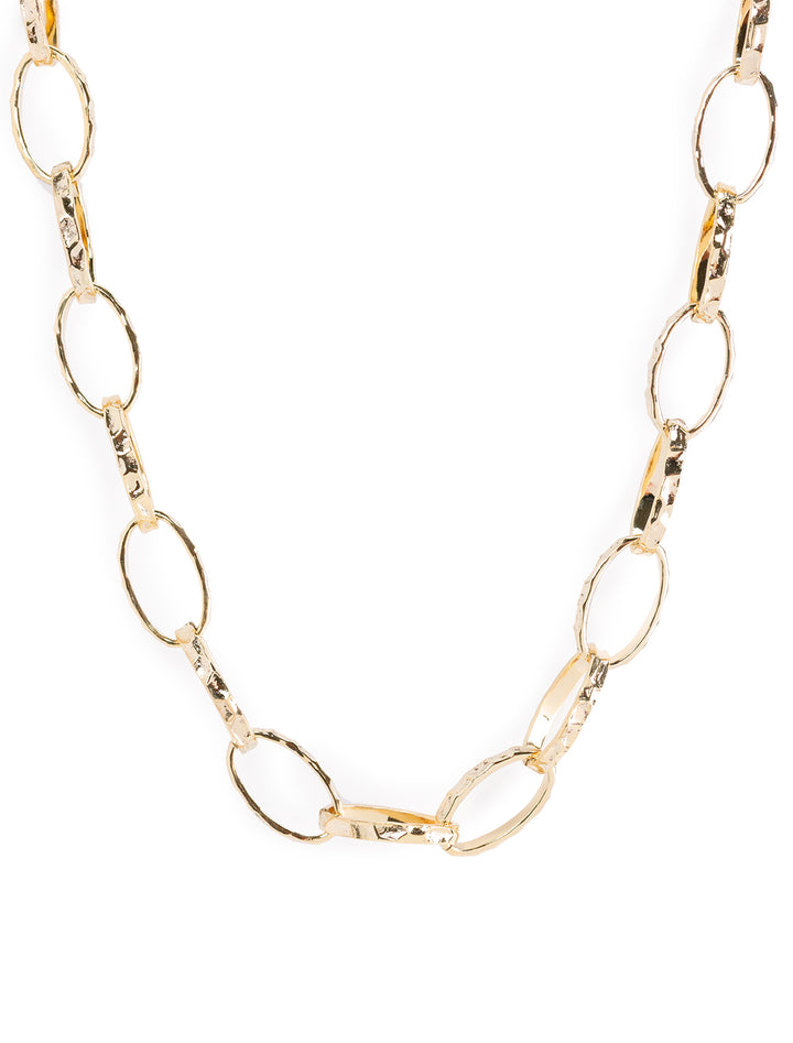 hammered oval chain necklace
