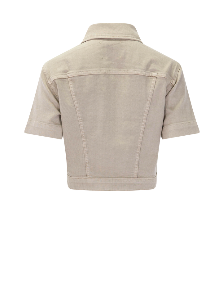 kirstie cropped jacket in biscuit