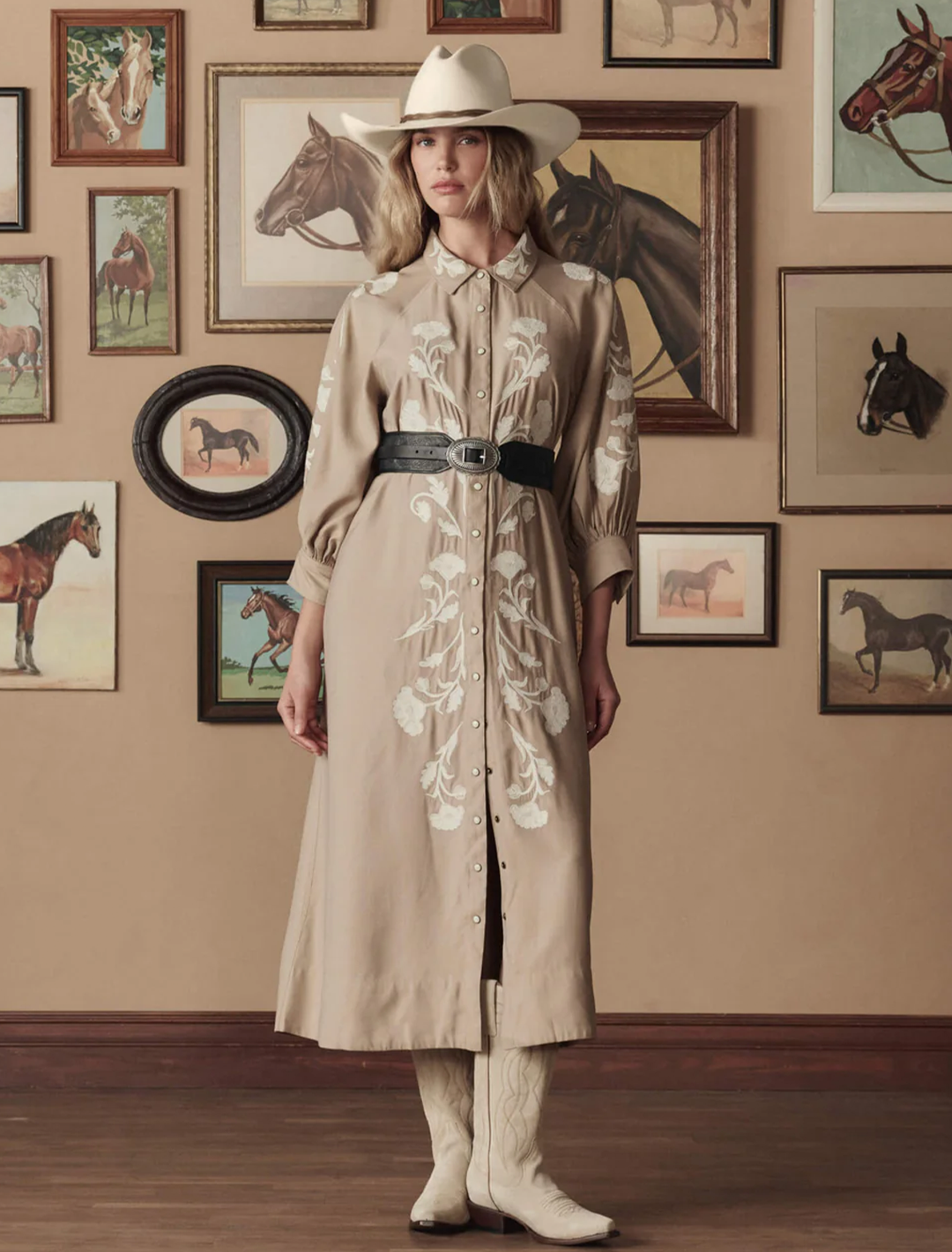 the western embroidered herd dress
