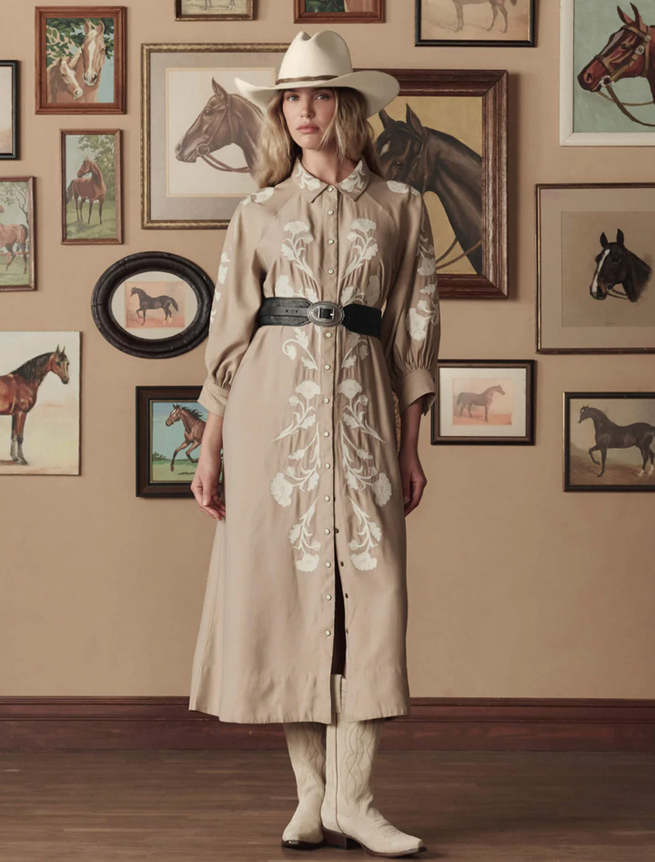 the western embroidered herd dress