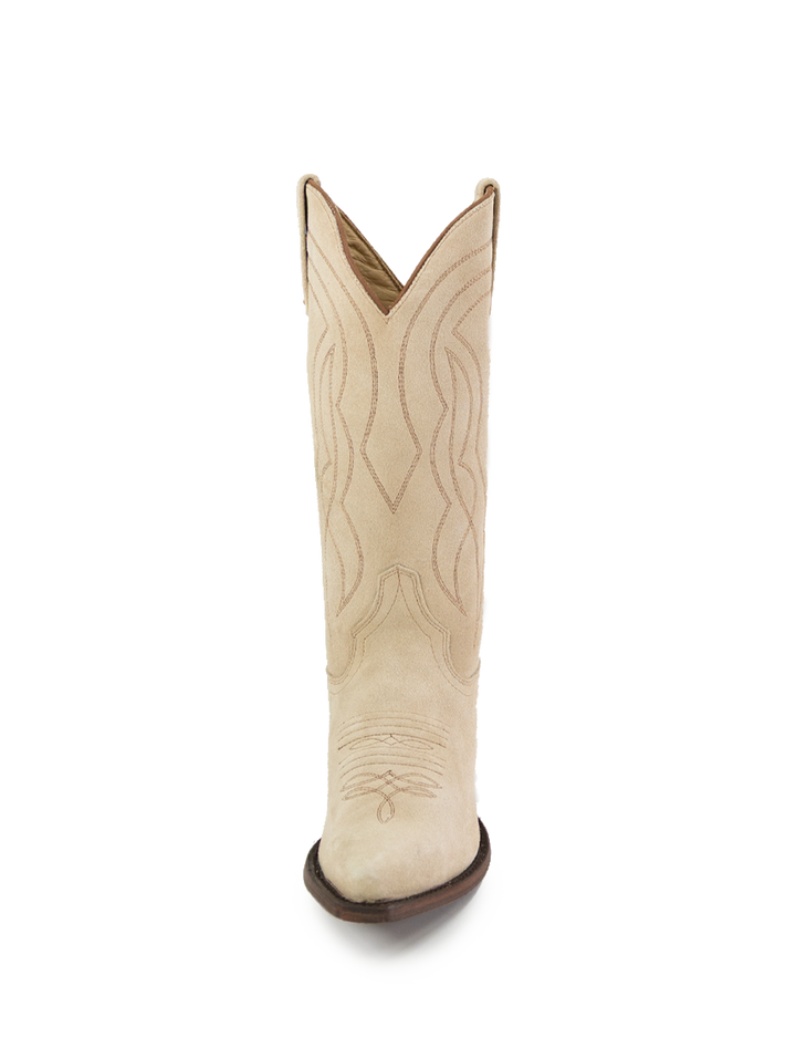 the stetson cowboy boot in pearl suede