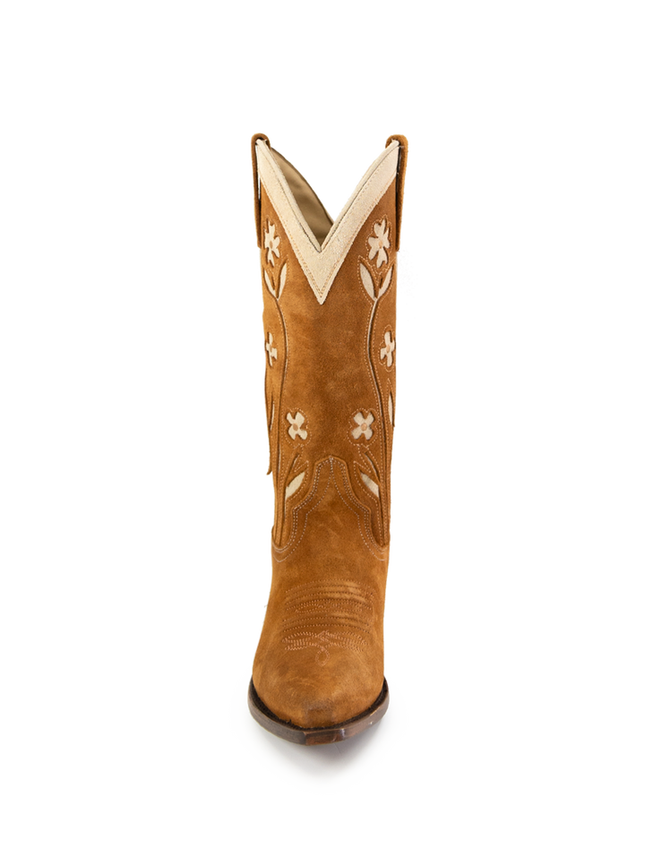 the stetson cowboy boot in tan floral