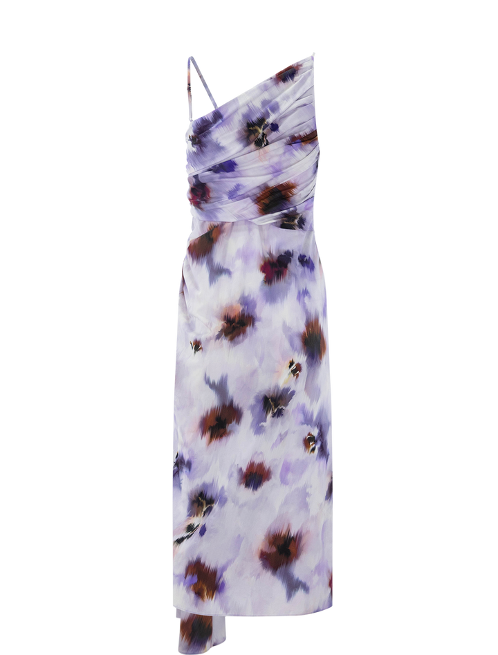 juno dress in lilac multi print