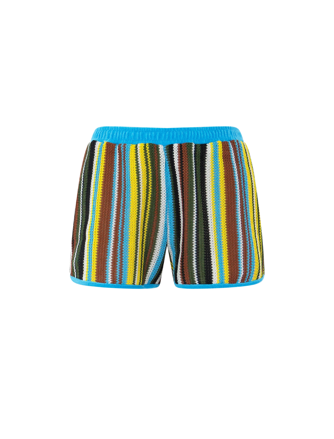 Front view of Staud's rove short in skate stripe.