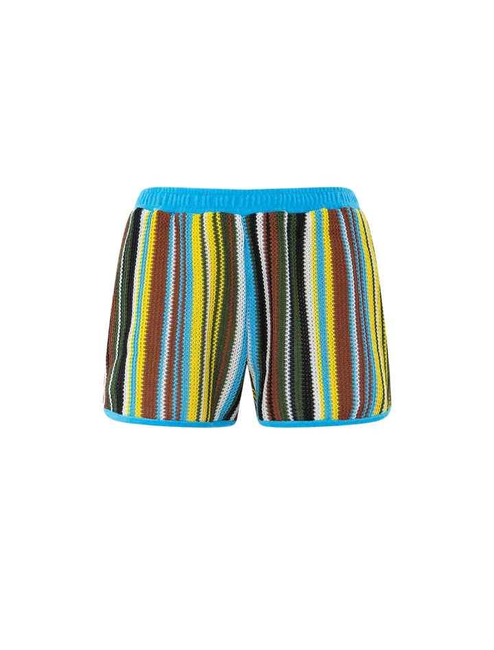 Front view of Staud's rove short in skate stripe.