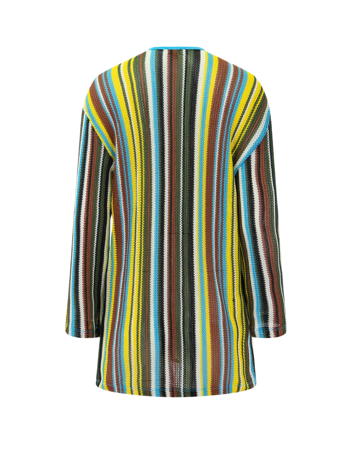 Back view of Staud's catalina tunic dress in skate stripe.