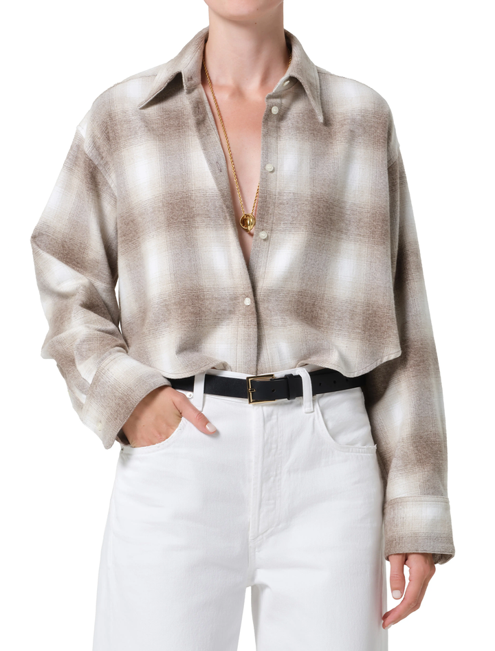 ana cropped shirt in schiffer plaid