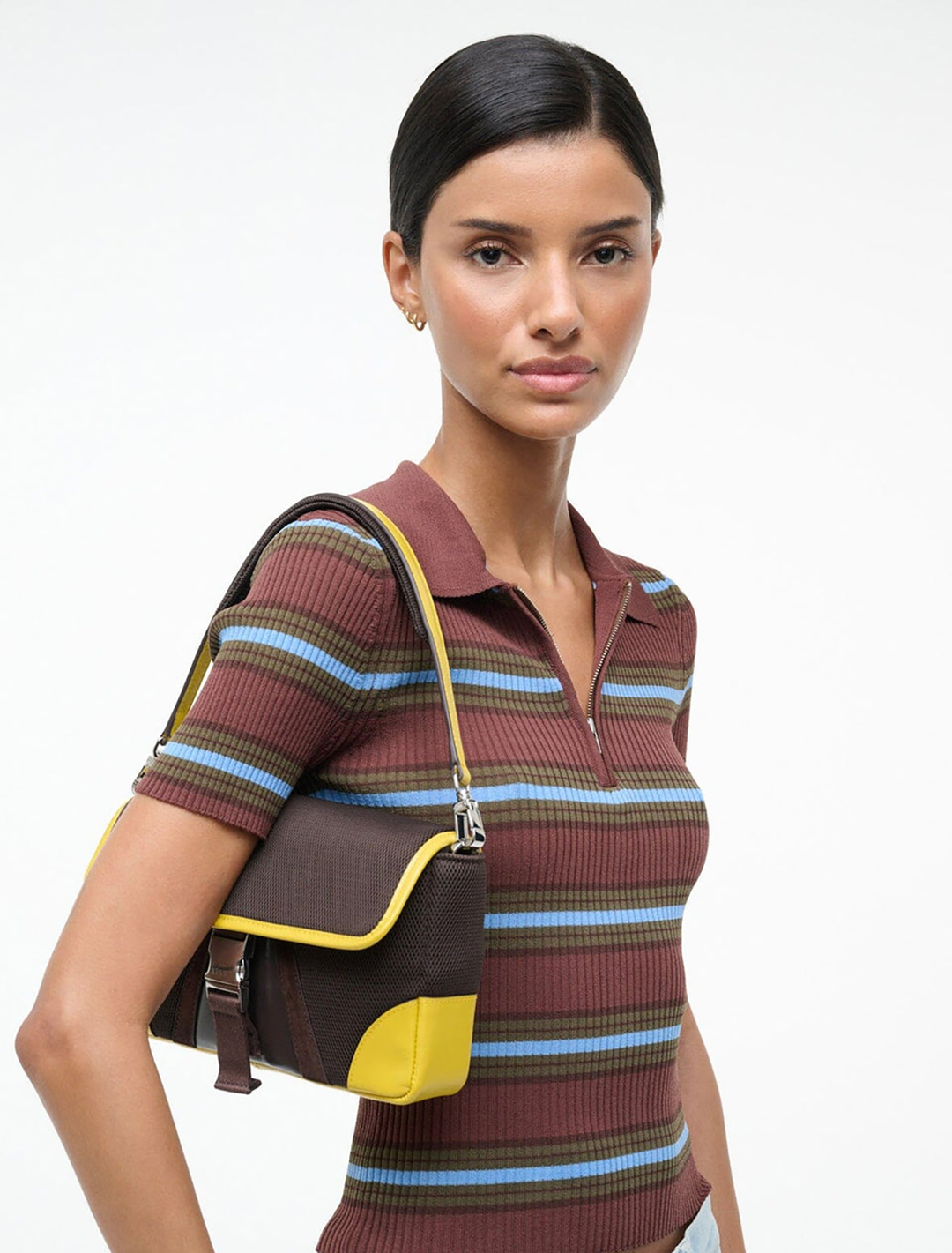 tony shoulder bag in espresso and lemon