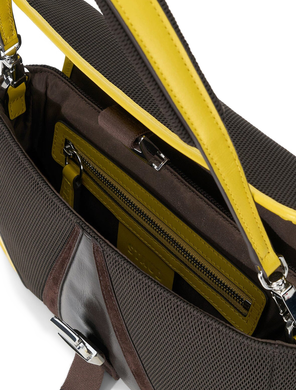 tony shoulder bag in espresso and lemon