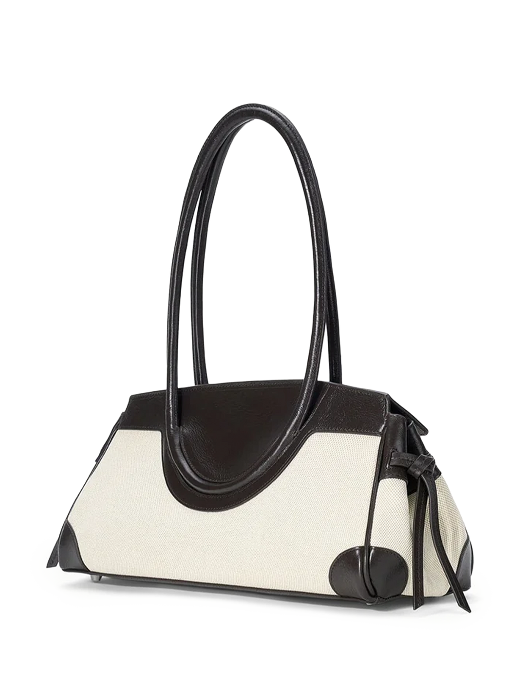 maude shoulder bag in natural and espresso