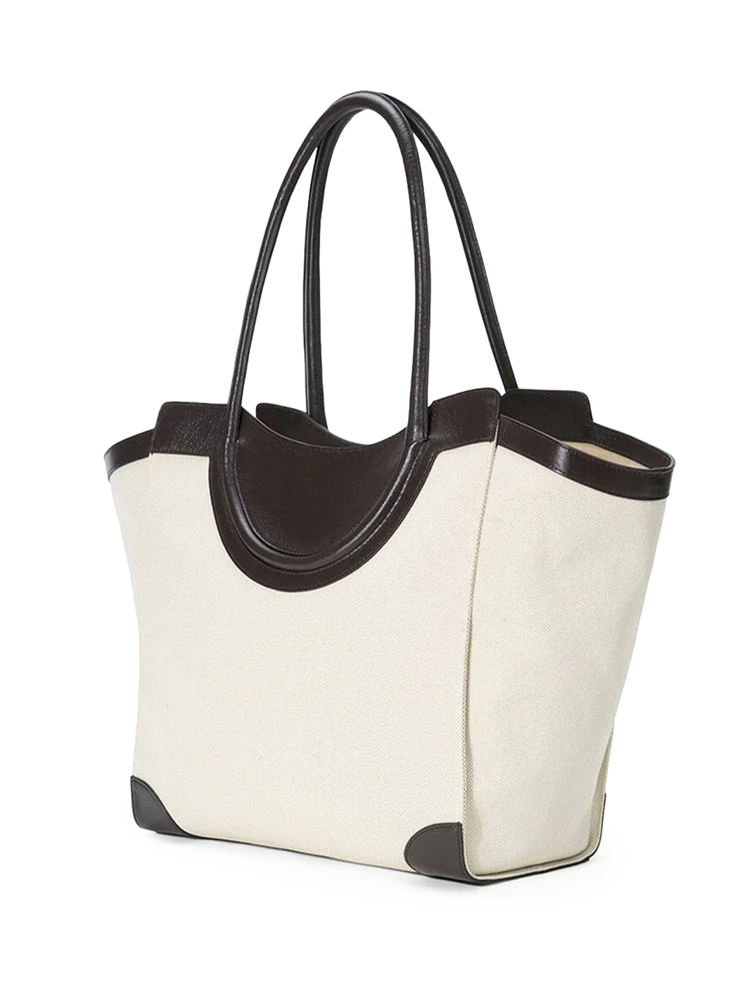 maude tote bag in natural and espresso
