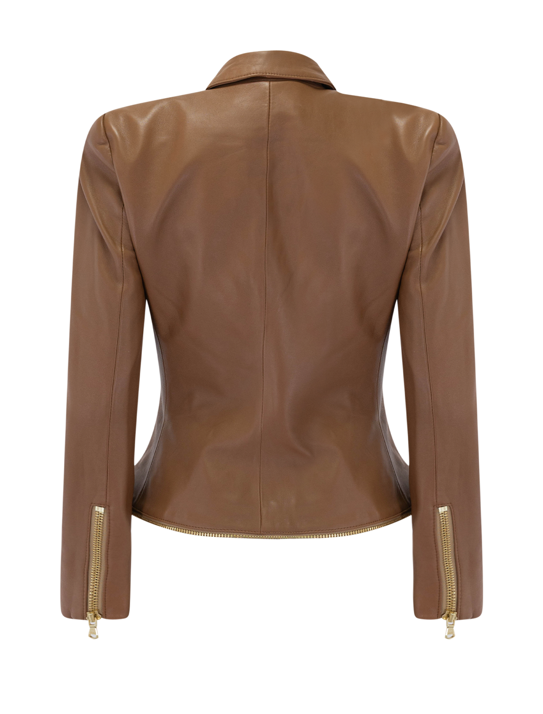 ottilie leather blazer in soft cognac